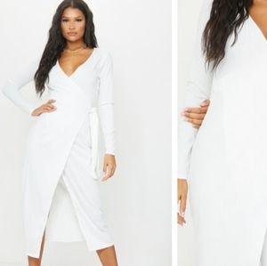 White Midi Wrap Dress